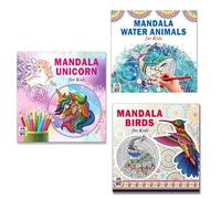 Cute Unicorn + Sea Animals + Amazing Creative Birds Mandala Art Designs Colouring Books | Unicorn Art | Ocean Life | Bird Patterns | Mandala Art | Fun Coloring | Creative Designs | Nature Art (Set Of