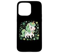 Cute Unicorn Shamrock St Patricks Day Girls Kids Lepricorn Coque pour iPhone 15 Pro Max