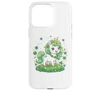 Cute Unicorn Shamrock St Patricks Day Girls Kids Lepricorn Coque pour iPhone 15 Pro Max