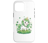 Cute Unicorn Shamrock St Patricks Day Girls Kids Lepricorn Coque pour iPhone 16 Pro Max