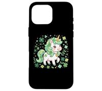 Cute Unicorn Shamrock St Patricks Day Girls Kids Lepricorn Coque pour iPhone 16 Pro Max