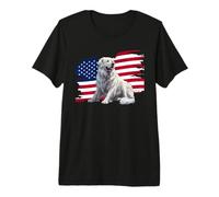 Cute USA Flag 4th July America Great Pyrenees Lover T-Shirt Haut de Gamme