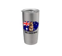 Cute Vacation Melbourne Australian Flag Animal Quokka Lover Gobelet isotherme en acier inoxydable double paroi