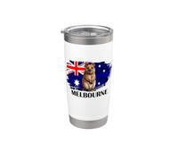 Cute Vacation Melbourne Australian Flag Animal Quokka Lover Gobelet isotherme en acier inoxydable double paroi