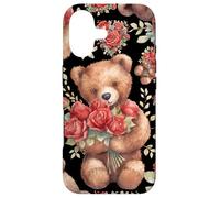 Cute Valentines Teddy Bear Motif for Mama Bouquet of Roses Coque pour iPhone 17