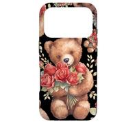 Cute Valentines Teddy Bear Motif for Mama Bouquet of Roses Coque pour iPhone 17 Pro