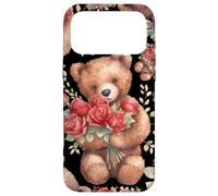 Cute Valentines Teddy Bear Motif for Mama Bouquet of Roses Coque pour iPhone 17 Pro Max