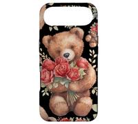 Cute Valentines Teddy Bear Motif for Mama Bouquet of Roses Coque pour iPhone Air