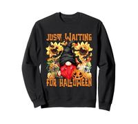 Cute Vampire GNOME for Women with Pumpkin Autumn Sunflower Sweatshirt