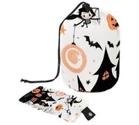 Cute Vector Set with Halloween Illustrations 1_29 Cosmetic Bag with Drawstring Multi Functional Organizer for Makeup and Toiletries, Multicolore 11., 9.9x6.9in/25.2x17.6cm;6x3.5in/15.2x8.8cm