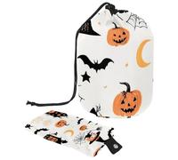 Cute Vector Set with Halloween Illustrations 1_29 Cosmetic Bag with Drawstring Multi Functional Organizer for Makeup and Toiletries, Multicolore 20., 9.9x6.9in/25.2x17.6cm;6x3.5in/15.2x8.8cm