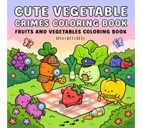 Cute Vegetable Crimes Coloring Book: 50 pages of cute fruits and veggies causing chaos for stress relief! Hilarious coloring book for adults and teens featuring bad vegetables!