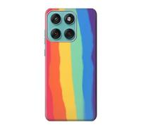 Cute Vertical Watercolor Rainbow Etui Coque Housse pour Motorola Edge 60 Fusion