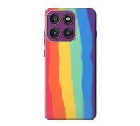 Cute Vertical Watercolor Rainbow Etui Coque Housse pour Motorola Edge 60 Pro