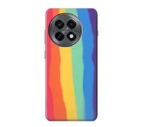 Cute Vertical Watercolor Rainbow Etui Coque Housse pour OnePlus 13R