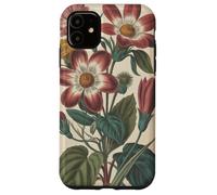 Cute Vintage Botanical Flower Red Beige Coque pour iPhone 11