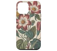 Cute Vintage Botanical Flower Red Beige Coque pour iPhone 12 Pro Max