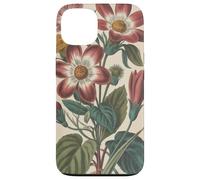 Cute Vintage Botanical Flower Red Beige Coque pour iPhone 13