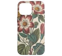 Cute Vintage Botanical Flower Red Beige Coque pour iPhone 16 Pro Max
