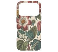 Cute Vintage Botanical Flower Red Beige Coque pour iPhone 17 Pro
