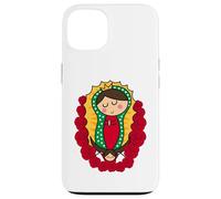 Cute Virgin Mary Cartoon Guadalupe Devotion in Kawaii Form Coque pour iPhone 13