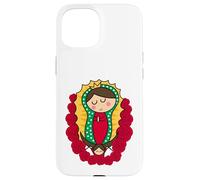 Cute Virgin Mary Cartoon Guadalupe Devotion in Kawaii Form Coque pour iPhone 15