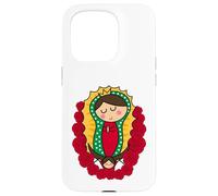 Cute Virgin Mary Cartoon Guadalupe Devotion in Kawaii Form Coque pour iPhone 15 Pro