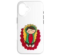 Cute Virgin Mary Cartoon Guadalupe Devotion in Kawaii Form Coque pour iPhone 16
