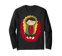 Cute Virgin Mary Cartoon Guadalupe Devotion in Kawaii Form Manche Longue