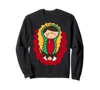 Cute Virgin Mary Cartoon Guadalupe Devotion in Kawaii Form Sweatshirt