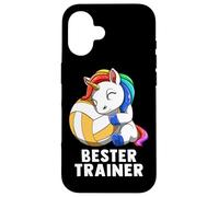 Cute Volleyball Unicorn Bester Trainer Coach Coque pour iPhone 16