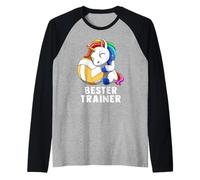 Cute Volleyball Unicorn Bester Trainer Coach Manche Raglan