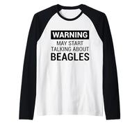 Cute Warning Design for Beagle Owners and Dog Fans Manche Raglan