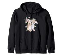 Cute Watercolor Flowers Mini Holland Lop Bunny Rabbit Lover Sweat à Capuche