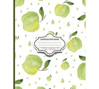 Cute Watercolor Green Apple Aesthetic Composition Notebook: 7.5 x 9.25 size | 120 Pages | Wide Rule |Soft Paperback |Great Gifts for Girls, Teens, and Students