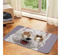 Cute West Highland Terrier Dog Art Printed,Waterproof Pet Feeding Mat,PU Leather Placemats for Cat Dog Water Bowl,Food Mats,30x45cm
