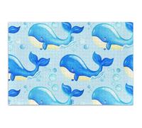 Cute Whales Sea Blue Puzzle pour adulte 500 pièces Peinture animalière Art personnalisé Famille Amusant Puzzle Amis Famille Jeu Cadeaux 52 x 37 cm