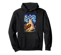 Cute White Rabbit Playing Guitar Whimsical Bunny Art Music Sweat à Capuche