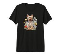 Cute Wild Flowers Yorkie Lover T-Shirt Haut de Gamme
