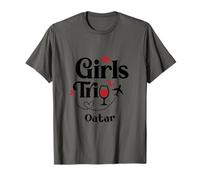 Cute Wine Girls Trip Qatar Voyage Vacances T-Shirt