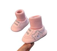 Cute winter baby shoes Chaussures d'hiver mignonnes pour bébé, chaussons chauds et antidérapants pour les premiers pas des tout-petits, pour bébé garçon et fille (Color : Pink, Size : 12cm)