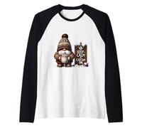 Cute Winter GNOME Love Pumpkin Spice Cocoa for Christmas Manche Raglan