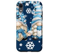 Cute Winter Gnomes with Snowflakes Snowball Decor & Snowman Coque pour iPhone XR