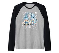Cute Winter Gnomes with Snowflakes Snowball Decor & Snowman Manche Raglan