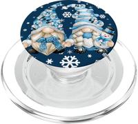 Cute Winter Gnomes with Snowflakes Snowball Decor & Snowman PopSockets PopGrip pour MagSafe
