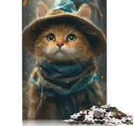 Cute Witch Cat Puzzle 1000 Pièces Educa Jouet en Bois Divertissement Créatif De l'art De La Décoration Jeu Éducatif Challenge Toy pour Adultes Et Enfants À Partir De 12 Ans 1000pcs (75x50cm)