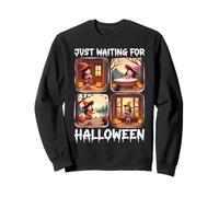 Cute Witch Just Waiting for Halloween Spooky Autumn Sweatshirt