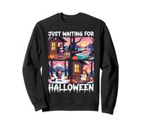 Cute Witch Just Waiting for Halloween Spooky Autumn Sweatshirt