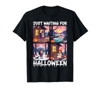 Cute Witch Just Waiting for Halloween Spooky Autumn T-Shirt