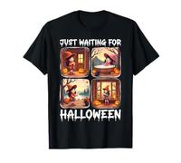 Cute Witch Just Waiting for Halloween Spooky Autumn T-Shirt